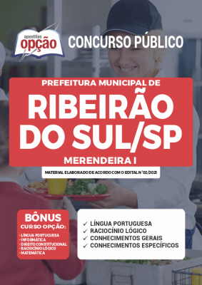 Apostila Prefeitura de Ribeirão do Sul - SP - Merendeira I