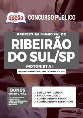 Apostila Prefeitura de Ribeirão do Sul - SP - Motorista I