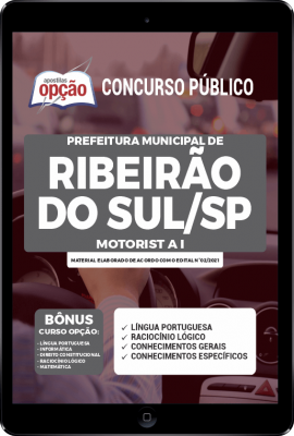 Apostila Prefeitura de Ribeirão do Sul - SP em PDF - Motorista I