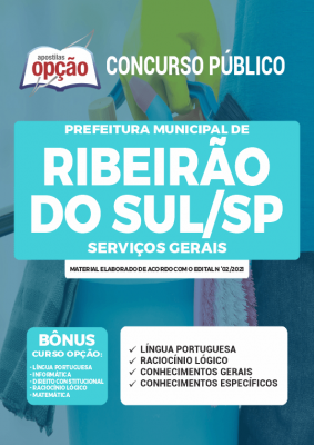 Apostila Prefeitura de Ribeirão do Sul - SP - Serviços Gerais