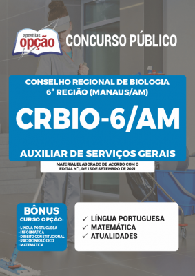 Apostila CRBio-06-AM - Auxiliar de Serviços Gerais