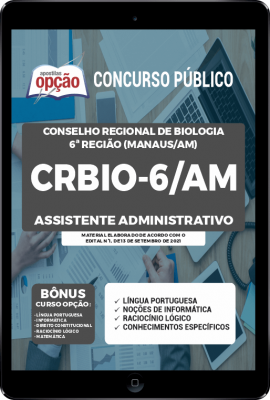 Apostila CRBio-06-AM em PDF - Assistente Administrativo