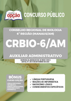 Apostila CRBio-06-AM - Auxiliar Administrativo