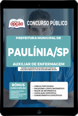 Apostila Prefeitura de Paulínia - SP em PDF - Auxiliar de Enfermagem