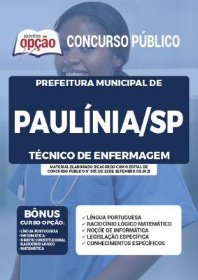 Apostila Prefeitura de Paulínia - SP - Técnico de Enfermagem