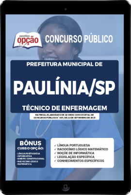 Apostila Prefeitura de Paulínia - SP em PDF - Técnico de Enfermagem