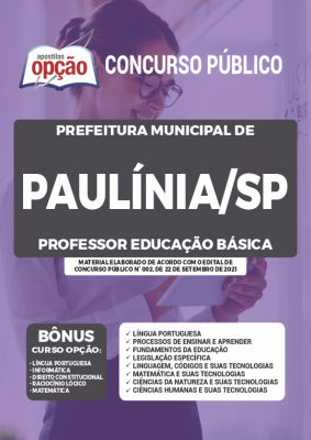 Apostila Prefeitura de Paulínia - SP - Professor Educação Básica I