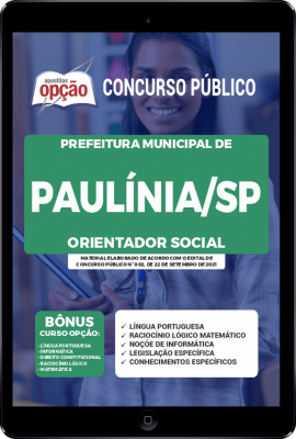 Apostila Prefeitura de Paulínia - SP em PDF - Orientador Social