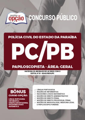 Apostila PC-PB - Papiloscopista – Área: Geral