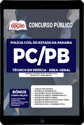 Apostila PC-PB em PDF - Técnico em Perícia – Área: Geral