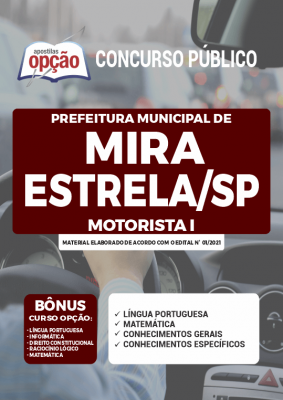 Apostila Prefeitura de Mira Estrela - SP - Motorista I