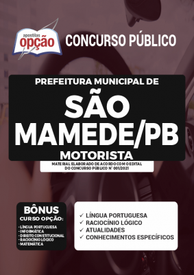 Apostila Prefeitura de São Mamede - PB - Motorista