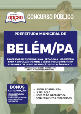 Apostila Prefeitura de Belém - PA - Professor Licenciado Pleno - Pedagogia