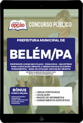 Apostila Prefeitura de Belém - PA em PDF - Professor Licenciado Pleno - Pedagogia