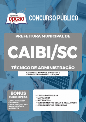 Apostila Prefeitura de Caibi - SC - Técnico de Administração