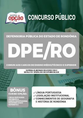 Apostila DPE-RO - Comum aos Cargos de Ensino Médio/Técnico e Superior