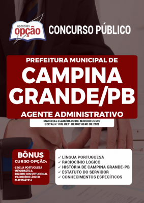 Apostila Prefeitura de Campina Grande - PB - Agente Administrativo