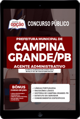 Apostila Prefeitura de Campina Grande - PB em PDF - Agente Administrativo