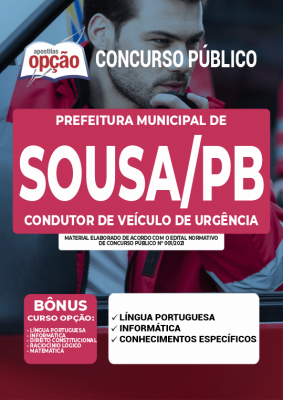 Apostila Prefeitura de Sousa - PB - Condutor de Veículo de Urgência