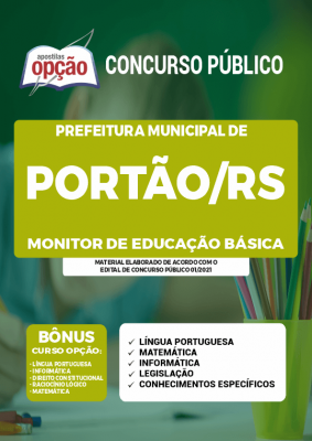 Apostila Prefeitura de Portão - RS - Monitor de Educação Básica