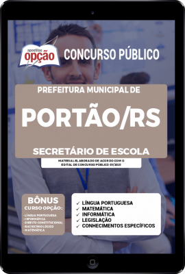Apostila Prefeitura de Portão - RS em PDF - Secretário de Escola