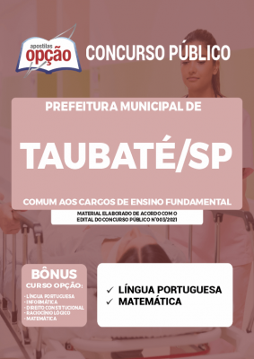 Apostila Prefeitura de Taubaté - SP - Comum aos Cargos de Ensino Fundamental