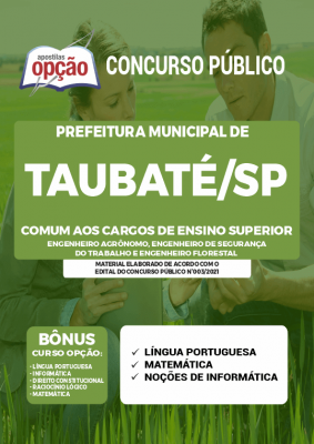 Apostila Prefeitura de Taubaté - SP - Comum aos Cargos de Ensino Superior