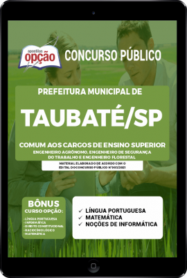 Apostila Prefeitura de Taubaté - SP em PDF - Comum aos Cargos de Ensino Superior