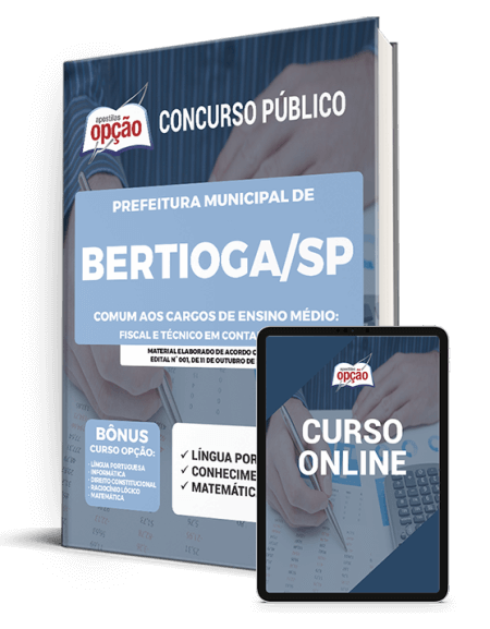 Apostila Pref Bertioga - SP 2021 - Cargos de Ensino Médio