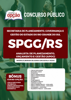 Apostila SPGG-RS - Analista de Planejamento, Orçamento e Gestão (APOG)