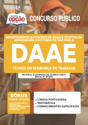 Apostila DAAE Araraquara-SP - Técnico em Segurança do Trabalho
