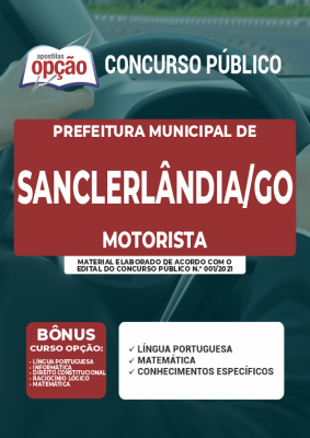 Apostila Prefeitura de Sanclerlândia - GO - Motorista