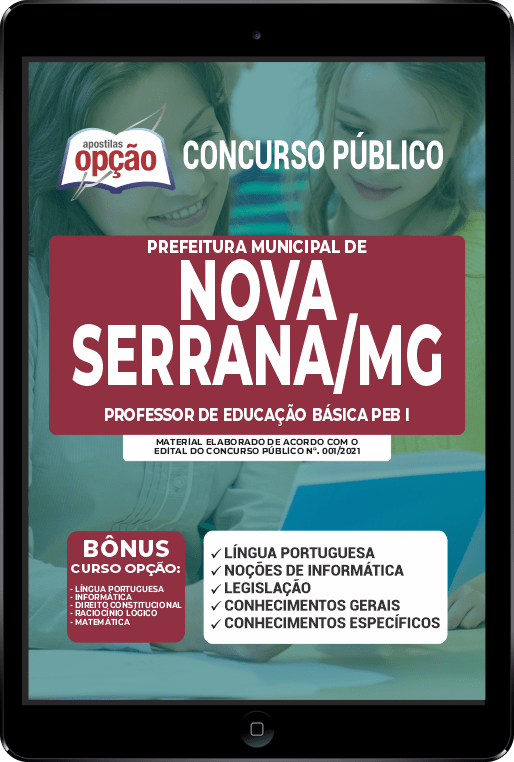 Apostila Pref Nova Serrana MG PDF Professor Educação Básica PEB I 2021
