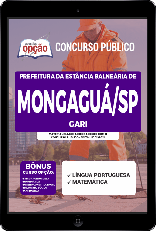 Apostila Prefeitura de Mongaguá - SP PDF - Gari 2021