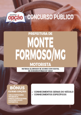 Apostila Prefeitura de Monte Formoso - MG - Motorista