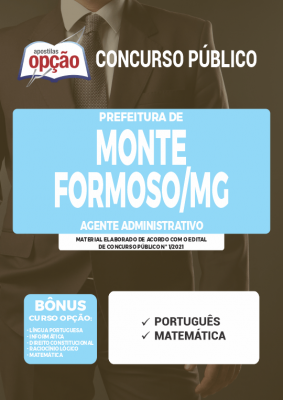 Apostila Prefeitura de Monte Formoso - MG - Agente Administrativo