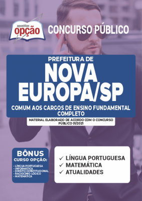 Apostila Prefeitura de Nova Europa - SP - Comum aos Cargos de Nível Fundamental Completo