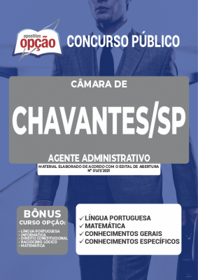 Apostila Câmara de Chavantes - SP - Agente Administrativo