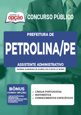 Apostila Prefeitura de Petrolina - PE - Assistente Administrativo