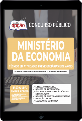 Apostila Ministério da Economia em PDF - Técnico em Atividades Previdenciárias e de Apoio