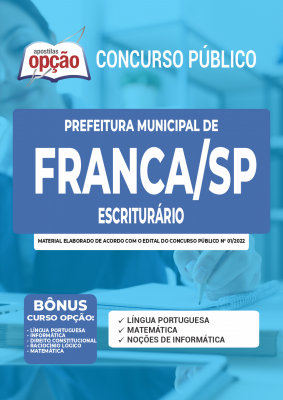 Apostila Prefeitura de Franca - SP - Escriturário