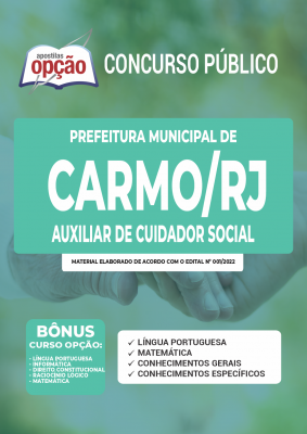 Apostila Prefeitura de Carmo - RJ - Auxiliar de Cuidador Social