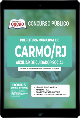 Apostila Prefeitura de Carmo - RJ em PDF - Auxiliar de Cuidador Social