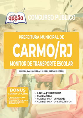 Apostila Prefeitura de Carmo - RJ - Monitor de Transporte Escolar