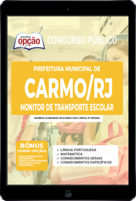 Apostila Prefeitura de Carmo - RJ em PDF - Monitor de Transporte Escolar