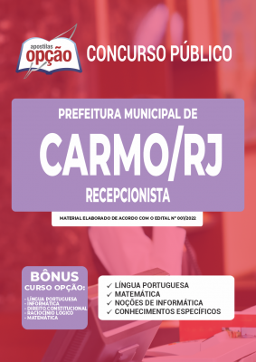 Apostila Prefeitura de Carmo - RJ - Recepcionista