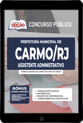 Apostila Prefeitura de Carmo - RJ em PDF - Assistente Administrativo