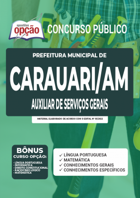 Apostila Prefeitura de Carauari - AM - Auxiliar de Serviços Gerais