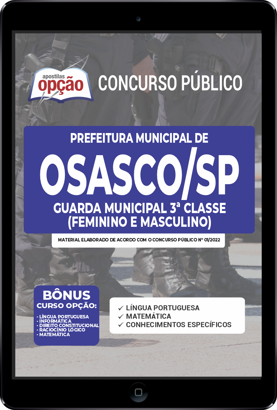 Apostila Prefeitura de Osasco - SP PDF - Guarda Civil Municipal 2022