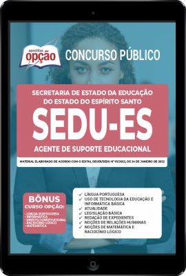 Apostila SEDU-ES em PDF - Agente de Suporte Educacional